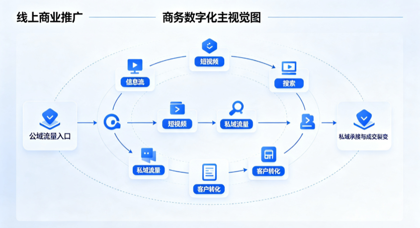 双鸭山线上商业推广怎么做？全域流量闭环搭建与低成本转化实战指南